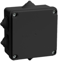 Коробка распаячная КМ41233 для открытой проводки 100х100х50мм IP44 6 гермовводов черная (RAL 9005) IEK