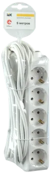 Extension cord U 05 5 sockets 2P+PE/5 meters 3x1mm2 16A/250 IEK1
