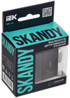 SKANDY Выключатель 2-клавишный с индикацией для отелей 10А SK-V16Bl черный IEK1