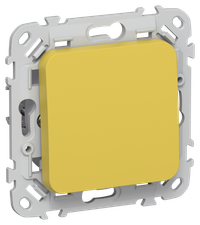 FLITE Выключатель 1-клавишный кнопочный проходной 10А ВС61-2-0-ФлЖК желтый карри IEK