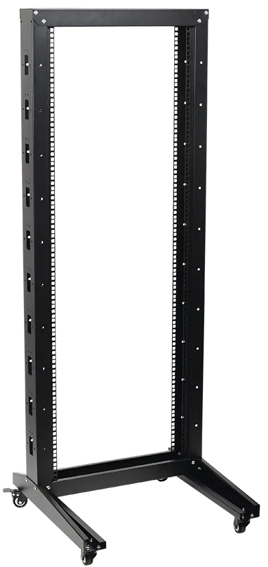 ITK Стойка открытая монтажная однорамная LINEA F 32U 600x600мм на роликах черная