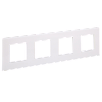 SKANDY Рамка 4-местная SK-F24W стекло арктический белый IEK
