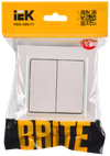 BRITE Выключатель 2-клавишный 10А в сборе ВСР10-2-0-БрЖ жемчуг IEK1