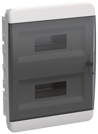 TEKFOR Корпус пластиковый ЩРВ-П-24 IP41 черная прозрачная дверь IEK