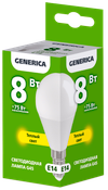 Лампа светодиодная G45 шар 8Вт 230В 3000К E14 GENERICA1