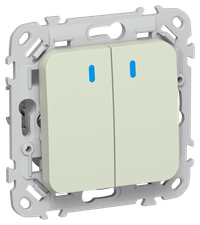 FLITE Выключатель 2-клавишный с индикацией 10А ВС12-1-1-ФлП панг IEK