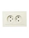 BRITE 2-gang socket without earthing with protective shutters 10A, complete RSsh12-2-BrKr beige IEK2