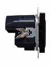 BRITE Розетка 1-местная с заземлением с защитными шторками 16А с USB A+A 5В 2,1А РЮш10-1-БрЧ черный IEK2