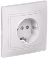KVARTA Розетка 1-местная с заземлением с защитными шторками 16А РСш10-3-КБ белый GENERICA0