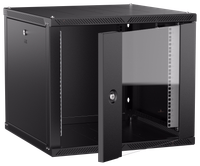 ITK LINEA W Шкаф настенный 9U 600х600мм дверь стекло черный 2.0