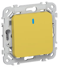 FLITE Выключатель 1-клавишный с индикацией 10А ВС11-1-1-ФлЖК желтый карри IEK