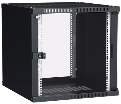 ITK Шкаф настенный LINEA WE 12U 600х450мм дверь стекло черный
