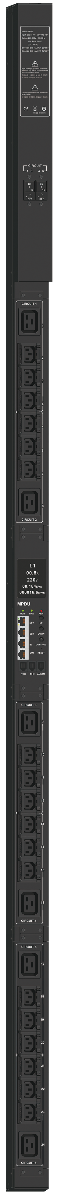 ITK ADMIN PDU с общим мониторингом PV1412 1Ф 32А 21С13 3С19 кабель 3м IEC60309
