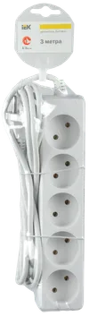Extension cord U 5 5 sockets 2P/3meters 2x0.75mm2 10A/250 IEK1