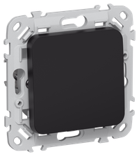 FLITE Выключатель 1-клавишный кнопочный проходной 10А ВС61-2-0-ФлЧ черный IEK