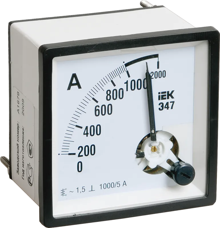 Амперметр аналоговый Э47 2000/5А класс точности 1,5 72х72мм IEK