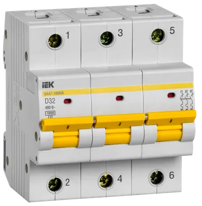 Circuit breaker BA47-100MA without thermal release 3P 32A 10kA D IEK