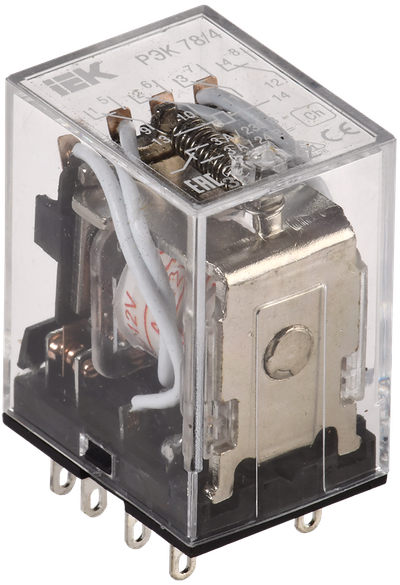 Реле РЭК78/4(MY4) с индикацией 3А 12В AC IEK