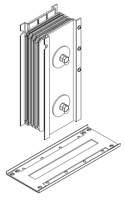 LINEBAR Блок соединительный для коробки отбора мощности Bolt on 5000А Al 3L+N+1/2PE некрашеный IP55 IEK