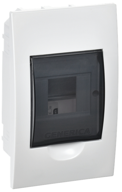 Корпус пластиковый ЩРВ-П-4 черная прозрачная дверь IP41 GENERICA