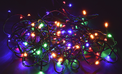 Гирлянда нить 10м 100 светодиодов RGB IP20 зеленый шнур 1,5м 230В контроллер 8 сцен IEK