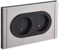 FORTE&PIANO Розетка 2-местная без заземления без защитных шторок безвинтовое крепление 10А FP726M металл никель IEK