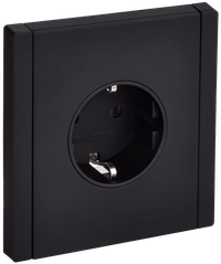 FORTE&PIANO Розетка 1-местная с заземлением без защитных шторок безвинтовое крепление 16А FP114M металл черный IEK