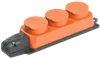 Розетка (колодка) 3-местная РБ33-1-0м с защитными крышками IP44 ОМЕГА каучук оранжевая IEK0