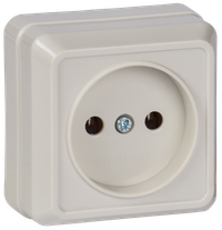 OKTAVA Розетка 1-местная без заземления для открытой установки 10А РС20-2-ОКм кремовый GENERICA
