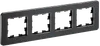 BRITE Frame 4-gang RU-4-1-Br metal black RE IEK0