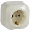 RS20-3-XK Single socket for grounding contact 16A with opening installation GLORY (cream) IEK0