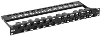 ITK 1U Патч-панель укомплектованная кат.6A UTP 24 порта угловая