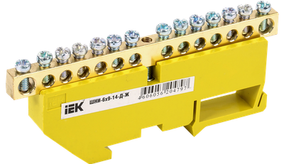 Neutral bus bar with DIN-insulator SHNI-6x9-14-D-ZH IEK