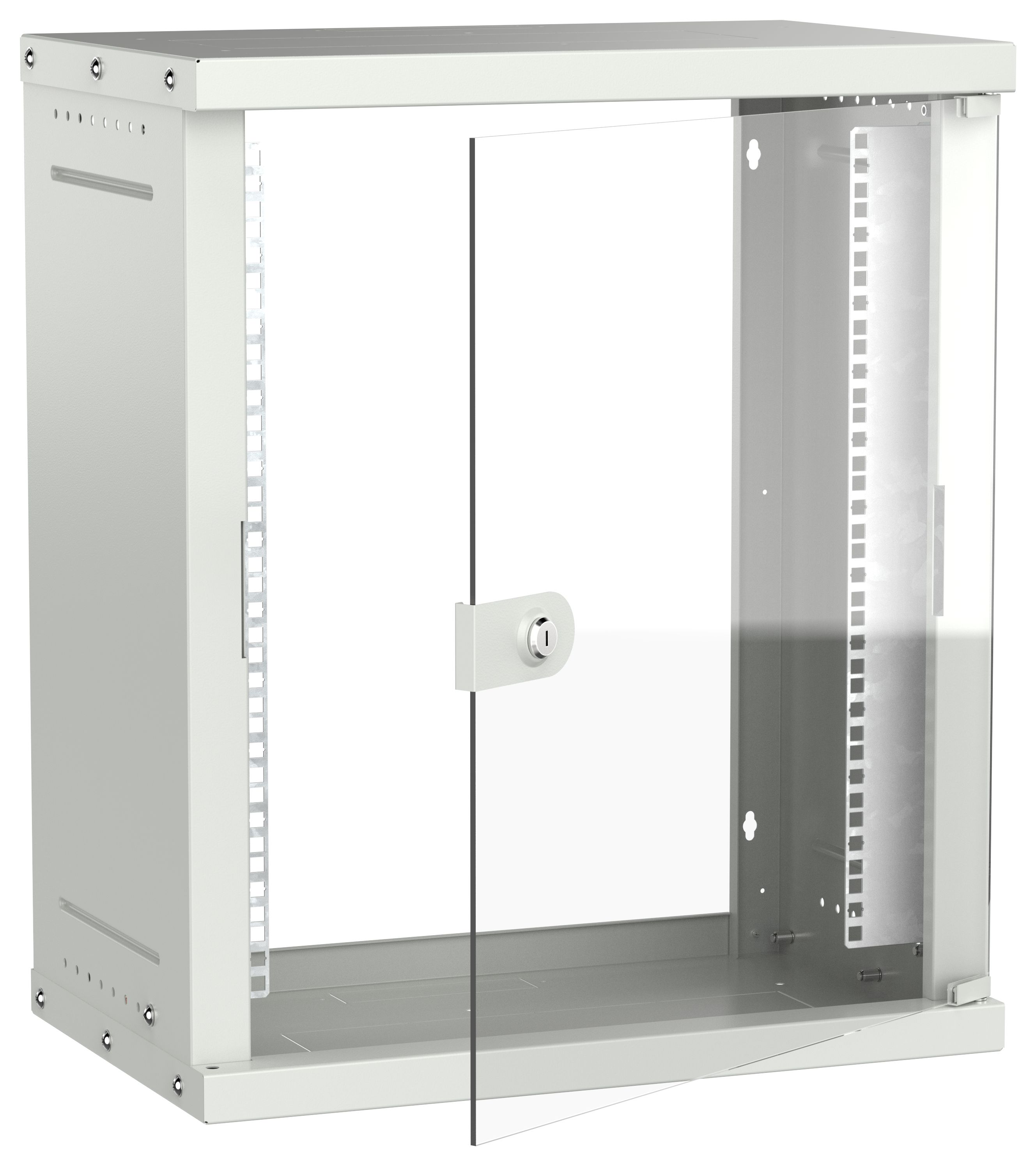 Шкаф настенный 19" 12U 550х350мм стеклянная дверь серый GENERICA (LWE3-12U53-GF-G)