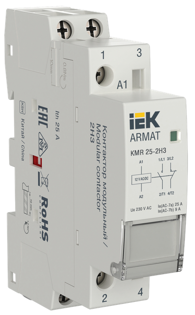 ARMAT Контактор модульный KMR 25А 12В AC/DC 2НЗ IEK