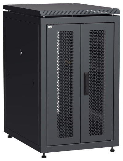 ITK LINEA N Шкаф сетевой 19" 18U 600х800мм двери передняя перфорированная задняя двустворчатая перфорированная черный