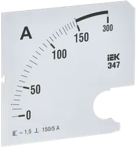 Replaceable scale for ammeter E47 150/5A accuracy class 1.5 96x96mm IEK