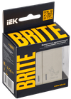 BRITE Выключатель 2-клавишный с индикацией для отелей 10А ВС10-2-9-БрКр бежевый IEK1
