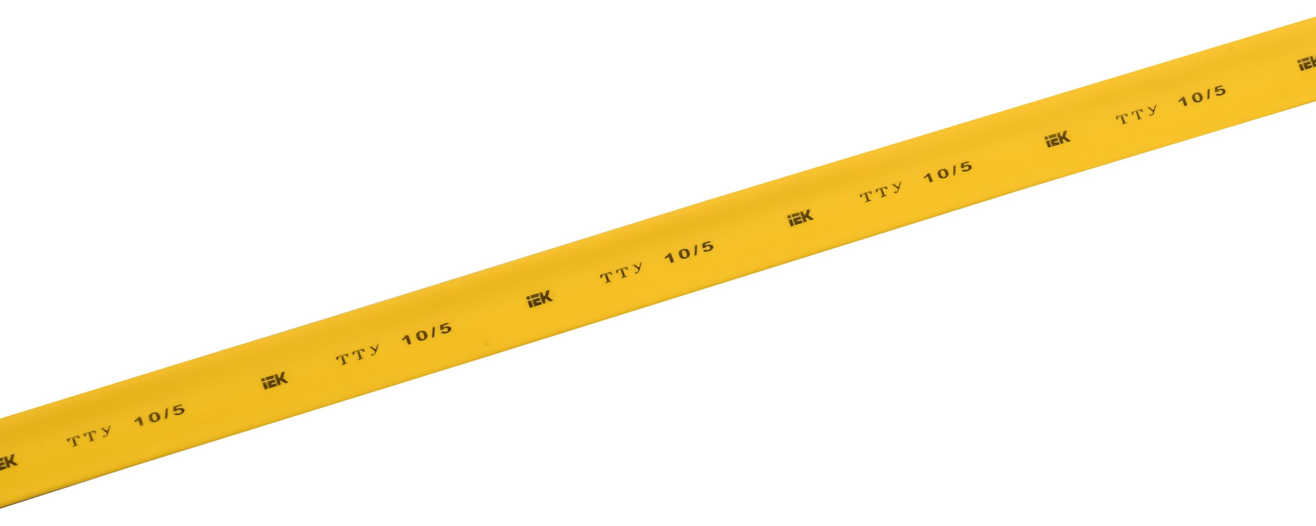 Трубка термоусадочная ТТУ нг-LS 10/5 желтая (100м/упак) IEK (UDRS-D10-100-K05)