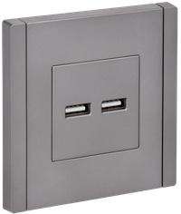 FORTE&PIANO Розетка USB A+A 3,1А FP549 сталь IEK