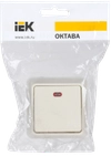 OKTAVA Выключатель 1-клавишный с индикацией для открытой установки 10А ВС20-1-1-ОКм кремовый IEK1