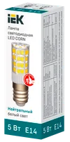 Лампа светодиодная CORN капсула 5Вт 230В 4000К керамика E14 IEK2