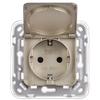 FLITE Grounded socket with protective shutters and cover screwless fastening 16A IP44 RSshkr11-1-44-FlSh champagne IEK3