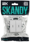 SKANDY Выключатель 2-клавишный проходной с индикацией 10А SK-V10W арктический белый IEK1