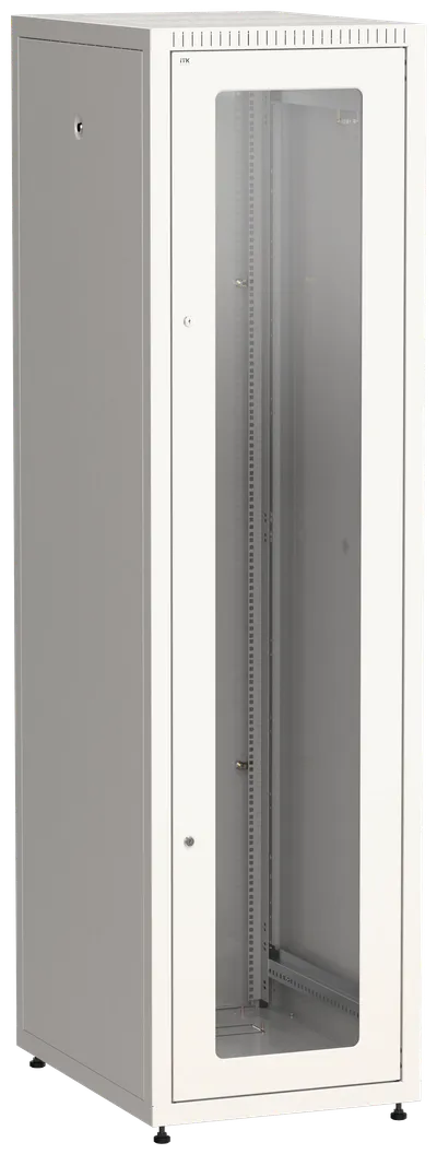 ITK LINEA E Шкаф напольный сетевой 19" 33U 600х800мм стеклянная передняя дверь задняя металлическая серый