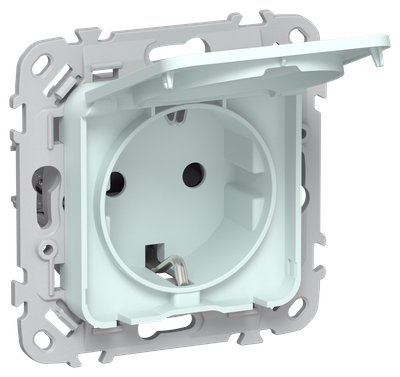 FLITE Grounded socket with protective shutters and cover 16A IP44 RSshkr11-0-44-FlHL cold ice IEK