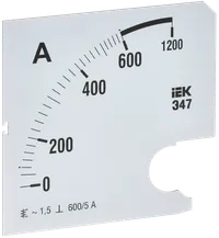 Шкала сменная для амперметра Э47 600/5А класс точности 1,5 96х96мм IEK