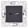 SKANDY Розетка USB A+C 18Вт SK-R13T титан IEK2