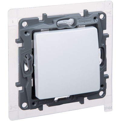 ETIKA Переключатель 1-клавишный схема 6 10АХ IP44 безвинтовые зажимы белый