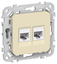 FLITE Розетка 2-местная компьютерная RJ45 категория 5Е UTP РК5е-2-0-ФлН навахо IEK